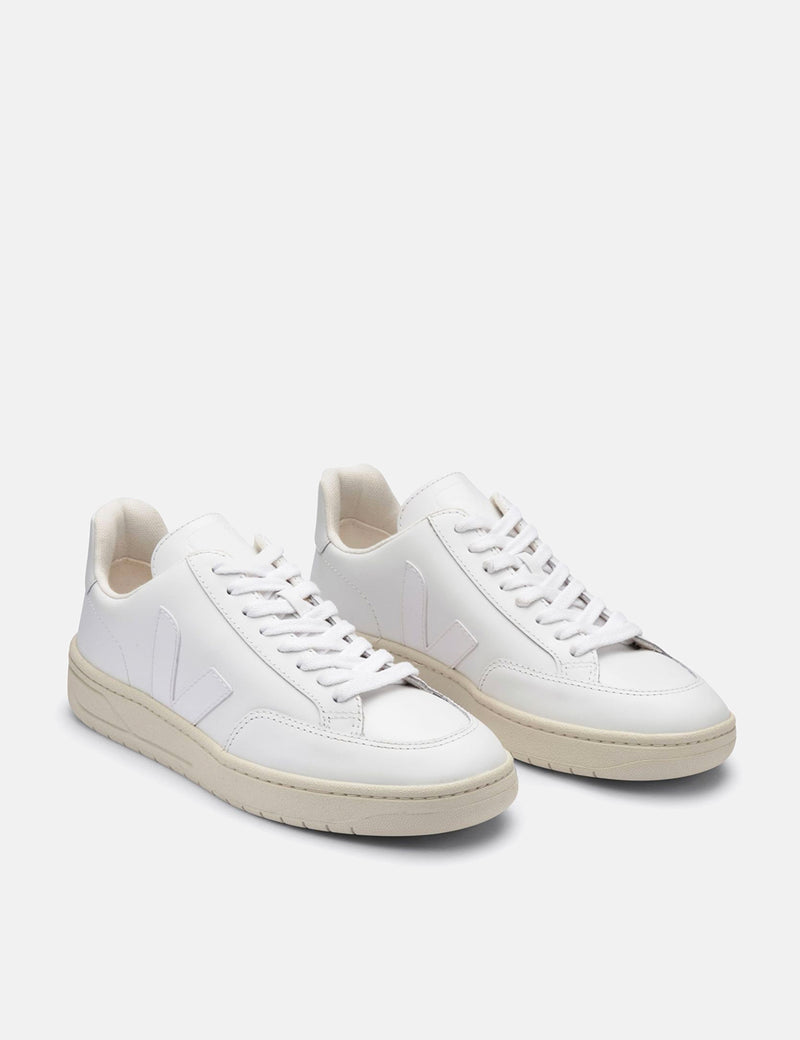 Veja V-12 Leather Trainers - Extra White