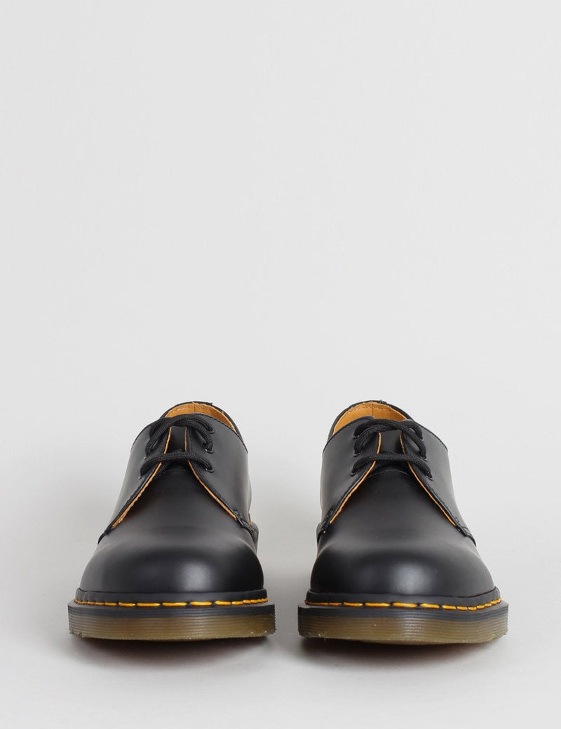 Dr Martens 1461 Shoes (11838002) - Black Smooth/Yellow Welt Stiching - Article