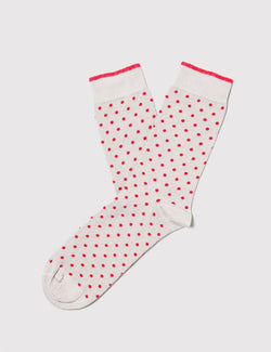 Democratique Original Polkadot Socks - Sand/Spring Red - Article